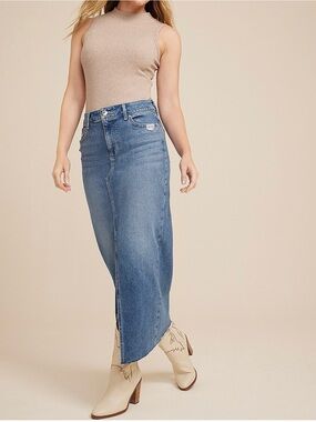 Maurices Blue Denim Maxi Skirt